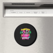 Funny Skeleton Summerween Vibes Flamingo Pool IceC Magnet (In Situ (Geschirrspüler))