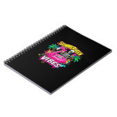 Funny Skeleton Summerween Vibes Flamingo Pool IceC Notizblock (Linke Seite)