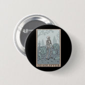 Funny Skeleton Tarot Card Deadlifter Bodybuilding Button (Vorne & Hinten)