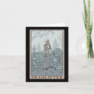 Funny Skeleton Tarot Card Deadlifter Bodybuilding Karte