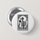Funny Skeleton Tarot Card Nie besser Skull Hallo Button (Vorne & Hinten)