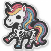 Funny Skeleton Unicorn Lovers Spooky Halloween Aufkleber (Vorderseite)