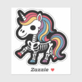 Funny Skeleton Unicorn Lovers Spooky Halloween Aufkleber (Blatt)