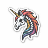 Funny Skeleton Unicorn Lovers Spooky Halloween Cos Aufkleber (Vorderseite)
