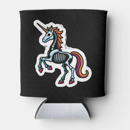 Funny Skeleton Unicorn Lovers Spooky Halloween Cos Dosenkühler (Vorderseite)