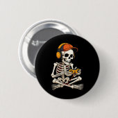 Funny Skeleton Video Game Halloween Gaming Gamer B Button (Vorne & Hinten)