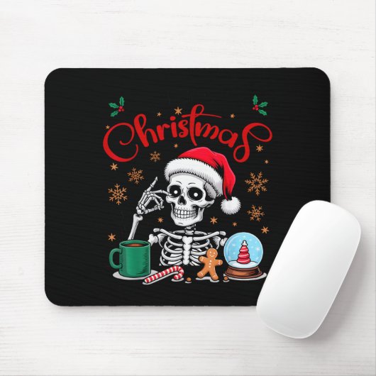Funny Skeleton Waiting For Christmas Kids Men Wome Mousepad (Mit Mouse)