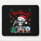 Funny Skeleton Waiting For Christmas Kids Men Wome Mousepad (Vorne)