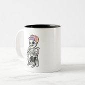 Funny Skeleton wart Zweifarbige Tasse (Vorderseite Links)