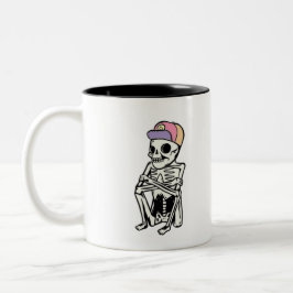 Funny Skeleton wart Zweifarbige Tasse