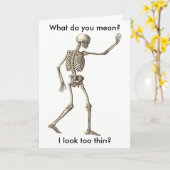 Funny Skeleton Waving Hand Happy Halloween Karte (Gelbe Blume)