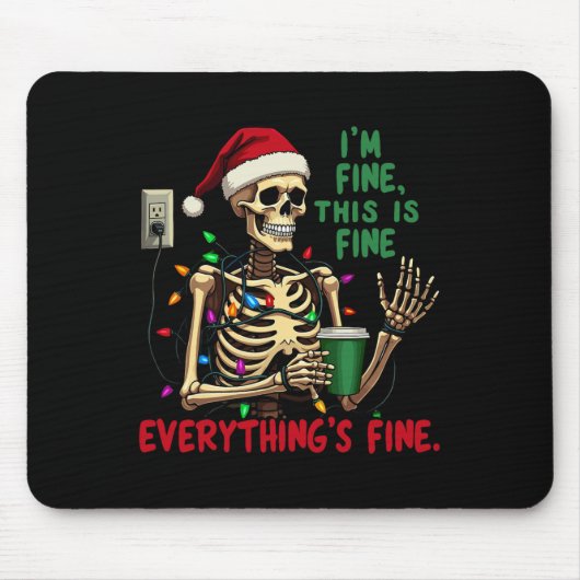 Funny Skeleton Weihnachtslicht Ich bin gut, alles. Mousepad (Vorne)