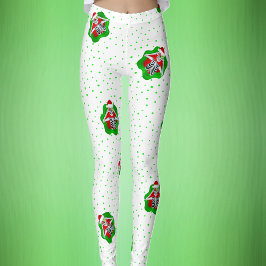 Funny Skeleton Weihnachtsmannmütze Rot Grüne Punkt Leggings
