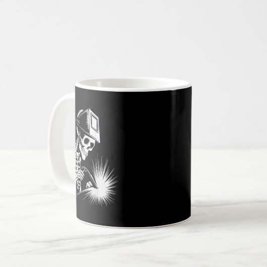 Funny Skeleton Welding Liebhaber Spooky Halloween Kaffeetasse (Vorderseite Links)