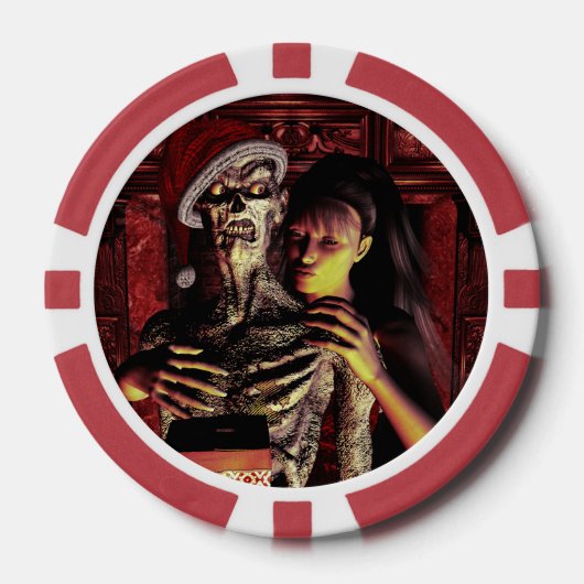 Funny skeleton with woman pokerchips (Vorderseite)
