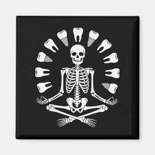 Funny Skeleton Yoga Dentist Tooth Zahnarzthygienis Magnet
