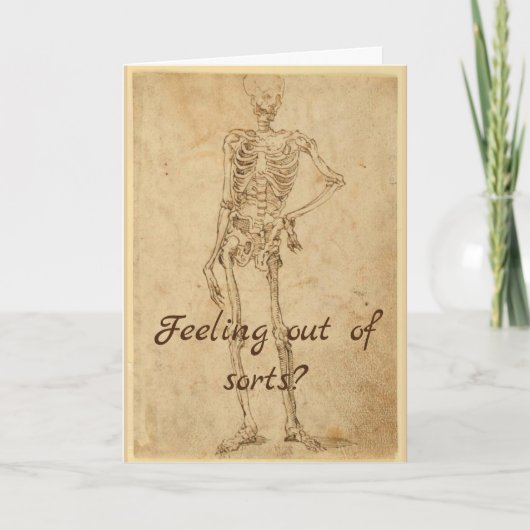 Funny Skeleton Zeichne gut werden Karte (Vorderseite)