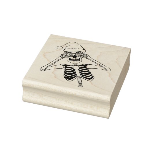 Funny Skeleton Zeichnend Holding-Ziern Weihnachtsm Gummistempel (Stempel)