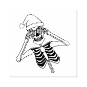 Funny Skeleton Zeichnend Holding-Ziern Weihnachtsm Gummistempel (Prägung)