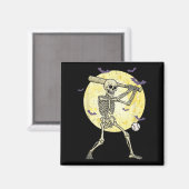 Funny Skelett Baseball Funny Halloween Me Magnet (Vorderseite/Rückseite)