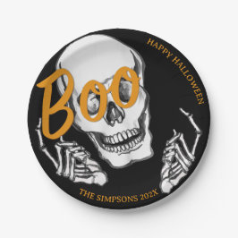 Funny Skelett Boo! Halloween Zuhause-Partys Pappteller