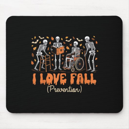Funny Skelett I Liebe Fall Prävention Fall Physica Mousepad (Vorne)