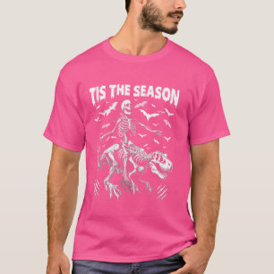 Funny Skeletter reiten Dinosaur Trex The Season T-Shirt
