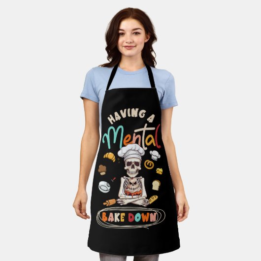 Funny Skeletts Backen Lover mit Mental Schürze (Getragen)