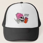 "Funny Skeletts Cap":Kaffee & Knochen Truckerkappe (Vorderseite)