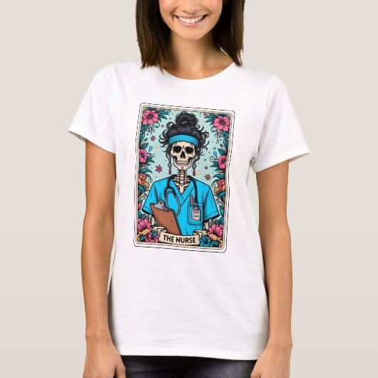 Funny Skeletts Das Tarot der Krankenschwester T-Shirt (Vorderseite)