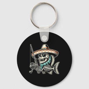 Funny Skeletts Fisch Sombrero Fishing Crew Geschen Schlüsselanhänger