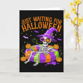 Funny Skeletts Float gerade Gewartet zu Halloween Karte (Gelbe Blume)