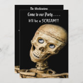 Funny Skeletts Halloween-Party Einladung (Vorne/Hinten)