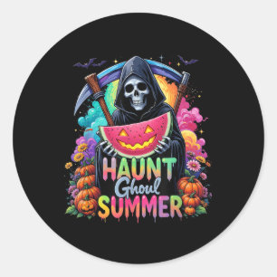 Funny Skeletts Ice Creme Hot Ghoul Summer Summerwe Runder Aufkleber