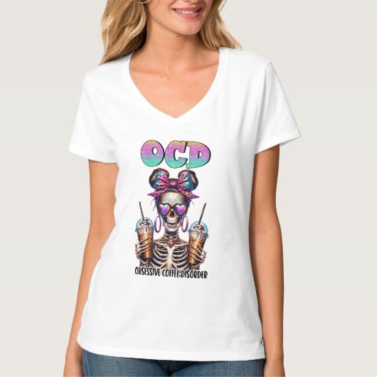 Funny skeletts Kaffeemarke Kunst T-Shirt (Vorderseite)