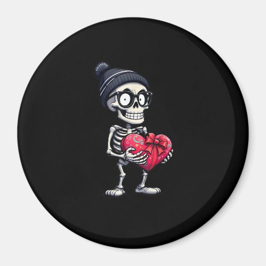 Funny Skeletts Men Skeleton Herzrhythmusstörungen Magnet (Vorne)