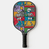 Funny Skeletts Pickleball Abstrakt spielen Pickleball Schläger (Vorderseite)