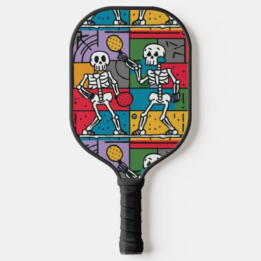 Funny Skeletts Pickleball Abstrakt spielen Pickleball Schläger (Vorderseite)
