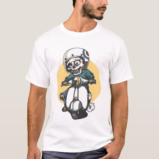 Funny Skeletts Reiten T-Shirt (Vorderseite)