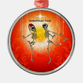 Funny skeletts silbernes ornament