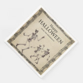 Funny Skeletts tanzen Vintages Halloween-Party Serviette (Ecke)