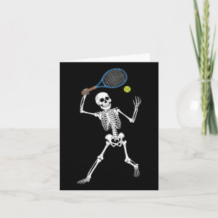Funny Skeletts Tennis Liebhaber Spookes Schwimmen Karte