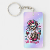 Funny skeletts word art schlüsselanhänger (Vorderseite)