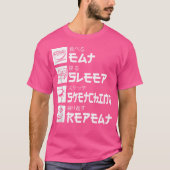 Funny Sketching Eat Sleep Sketching Wiederholung J T-Shirt (Vorderseite)