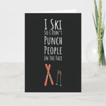 Funny Ski Cards Skiing Humor Skier Winter Sports