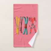 Funny Ski Colorful Ski Skier Badhandtuch Set (Handtuch)
