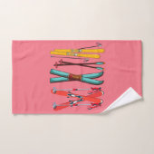 Funny Ski Colorful Ski Skier Badhandtuch Set (Handtuch)