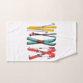 Funny Ski Colorful Ski Skier Badhandtuch Set (Handtuch)
