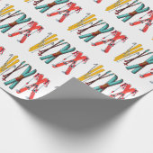 Funny Ski Colorful Ski Skier Geschenkpapier (Ecke)