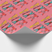 Funny Ski Colorful Ski Skier Geschenkpapier (Ecke)